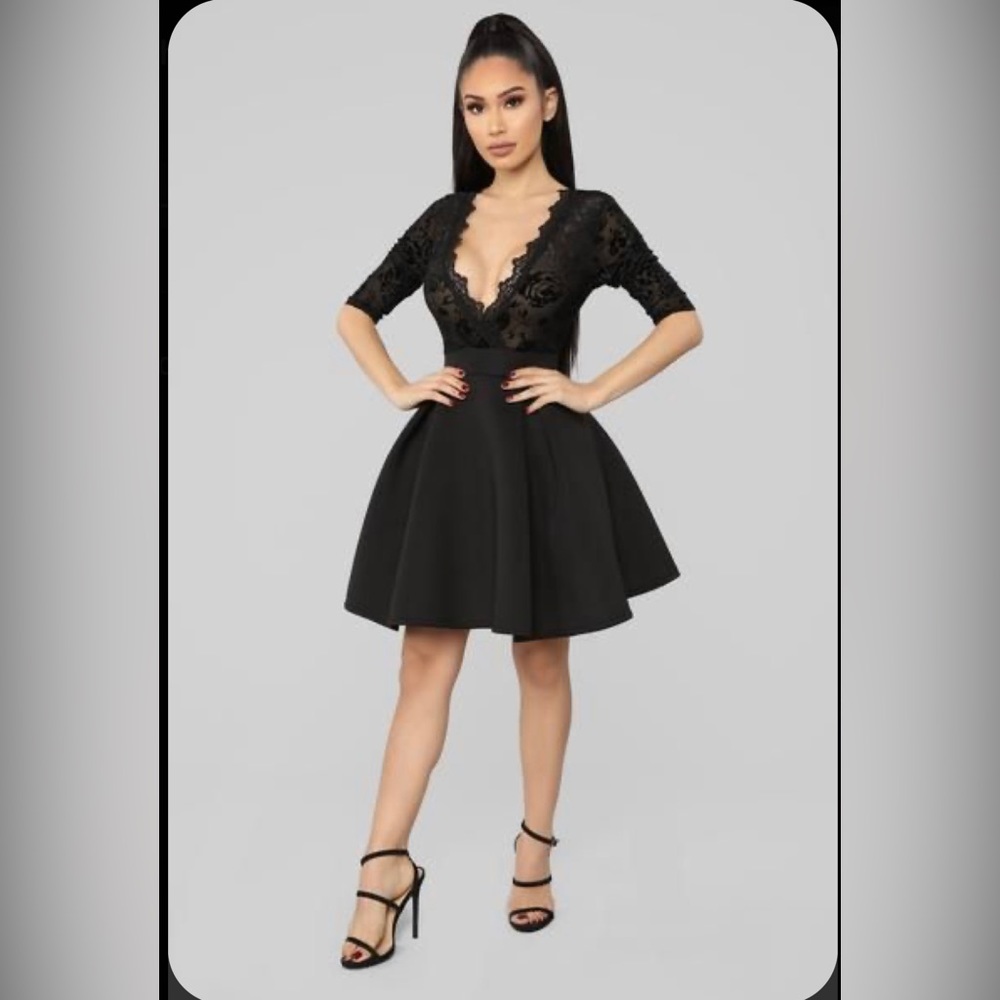 Black dress fit and flare
